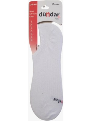Dündar-Pamuklu 4 Çift Unisex Sneaker Görünmez Dikişsiz Çorap Plus-Beyaz-36 - 40