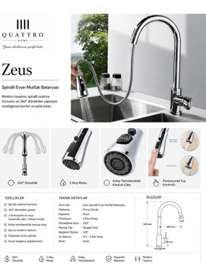 Quattro Home Zeus Spiralli Evye Bataryası