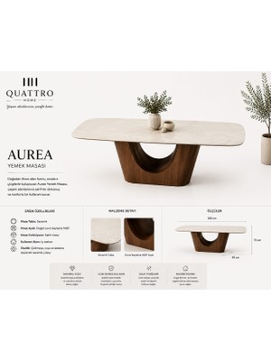 Quattro Home Aurea Modern Yemek Masası