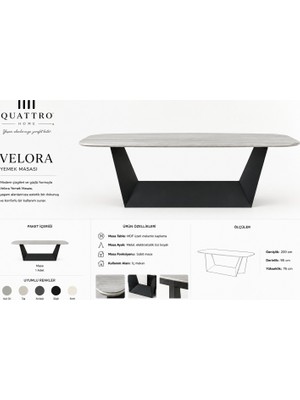 Quattro Home Velora Yemek Masası