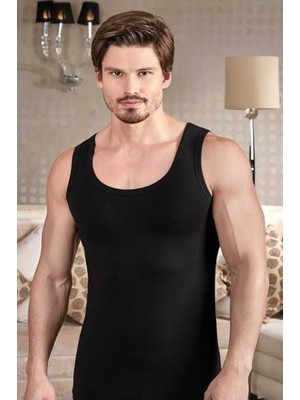 Berrak Erkek Siyah 6'lı Klasik Pamuklu Atlet-Siyah-2xl