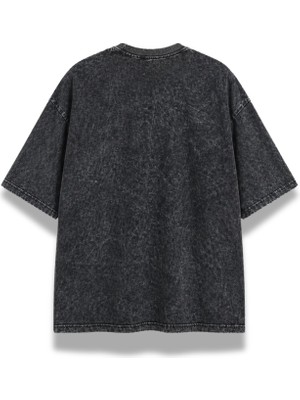 Fuddy Moda Unisex The Smashing Pumpkins Zero Baskılı Yıkamalı Tişört, Oversize Rock Band Temalı Retro Tshirt