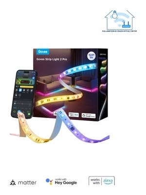 Sungur's Store Kesilebilir LED Şerit Işık 5 Metre, Uygulama ile Kontrol Edilebilir Rgb Özelliği