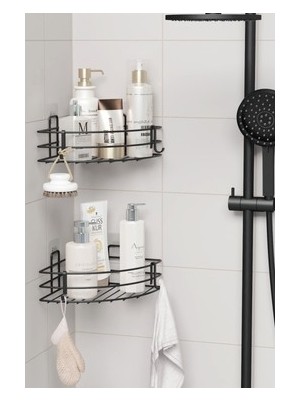 Sungur's Store 2'li Köşeli Banyo Rafı ile Duş Alanınızı Düzenleyin