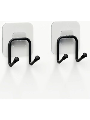 Sungur's Store Metal Askılık, 2'li Çift Kancalı Banyo Mutfak Askısı ile Pratik Kullanım