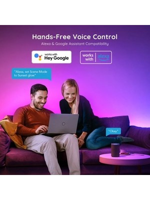 Sungur's Store Wi-Fi ve Bluetooth Kontrollü LED Şerit Işık Renkli Ambiyans
