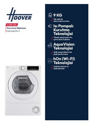 Sungur's Store 9 kg Kapasiteli Wi-Fi Bağlantılı Isı Pompalı Kurutma