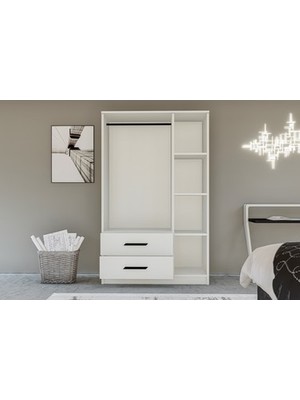 Sungur's Store 3 Kapı 2 Çekmeceli Aynalı Dolap, Beyaz ve Şık