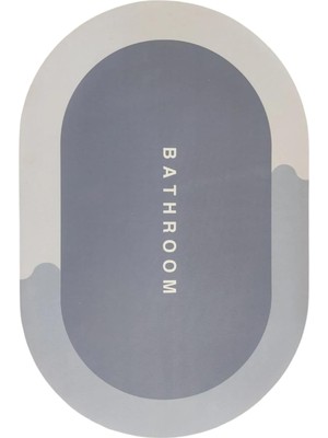 Happy Trend Sogex Banyo Paspası Deri Taban Kaydırmaz Banyo Paspası (60 * 40) (Gri)