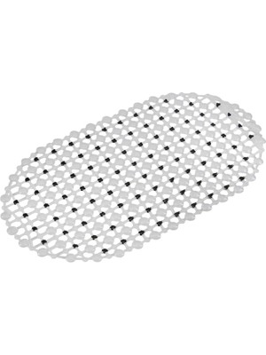 Happy Trend Eko Serisi Banyo - Küvet Içi Kaydırmaz Vantuzlu Oluklu Oval Paspas 63 x 34 Cm, Siyah