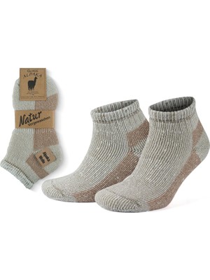 Happy Trend Gowith Unisex Alpaka Yünlü Termal Tam Havlulu Yürüyüş Outdoor Hiking Ayak Bileği Boyu Kısa Patik Çorap 6007