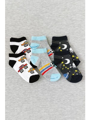 Happy Trend Sensu Erkek Çocuk Patik Pamuklu Çorap 6'lı Paket Karışık Renkler - CRP2171