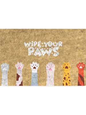 Happy Trend Monnhein Tasarımlı Dekoratif Kapı Önü Paspas, Dış Mekan/ev Içi/banyo/mutfak/yatak Odası/giriş Paspasları (Wipe Your Paws, 40X60)