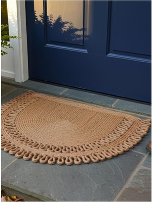 Happy Trend Handwoven Jüt Kapı Önü Karşılama Paspası Moderin Tasarım Hasır El Işi Çift Taraflı Paspas Ev Ofis Karavan Tekne Için Uyumlu Dört Mevsim Dayanıklı (Hasır, 60 x 90 Cm)