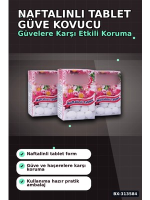 Sepetopia Çiçek Desenli Kutuda 6 Adet Naftalinli Tablet Güve Kovucu Dolap Çekmece Koruyucu BX-313584