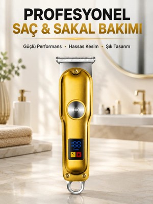 Laraheiser Profesyonel Tıraş Makinesi 120 Dakika Kullanım T Bıçaklı 3 Taraklı USB Şarjlı Saç Sakal Ke