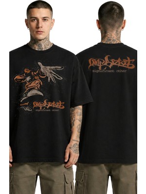 Fuddy Moda Unisex Limp Bizkit Significant Other Ense Baskılı Tişört, Oversize Rock Band Temalı Tshirt