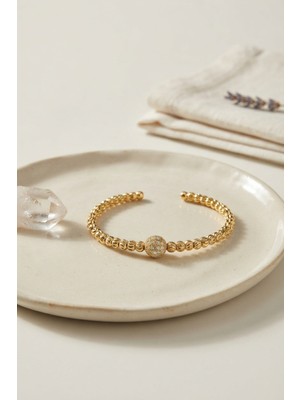 Clariss Gold Renk Dorika Model Zirkon Taşlı Kadın Bileklik