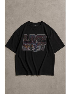 Fuddy Moda Unisex Limp Bizkit Baskılı Bisiklet Yaka Tişört, Oversize Rock Band Temalı Tshirt