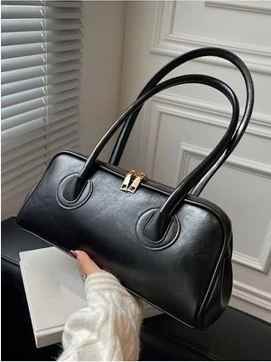 Lidya Kahverengi Vintage Görünümlü Çift Fermuarlı Kadın Baget Omuz Çantası