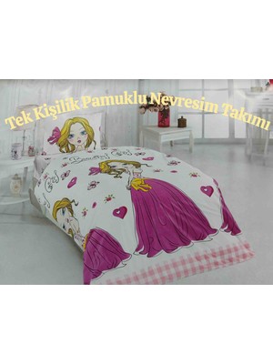 Evren Ev Tekstil Cotton Art Tek Kişilik Beatiful Girl Nevresim Takımı