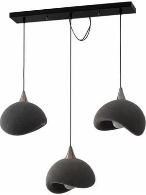 TeknoKapsül Beton Görünümlü 3D Pla Plastik Iskandinav Tarz Sarkıt Avize – Salon ve Cafe Için 61-70 cm Gri