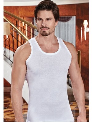 Berrak 6'lı (Ekonomi Paket) Erkek Atlet %100 Cotton-Beyaz-5