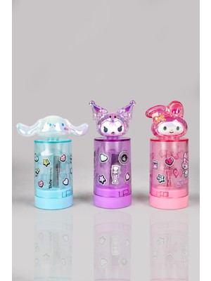 x Dekomus Lisanslı Cinnamoroll,kuromi ve My Melody Best Friends 3D Figürlü Kalemtraş Seti