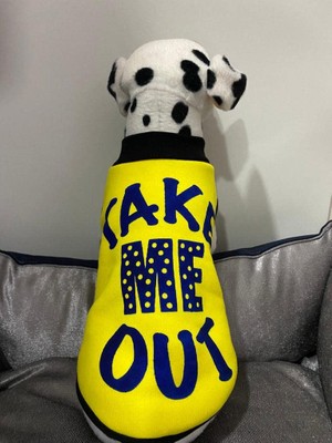 Die Grup Monopetz Yeni Sezon Köpek ve Kedi Kıyafeti & Elbisesi - Sarı Take Me Out (Beni Dışarı Çıkar) Xl Beden