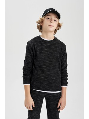 Die Grup Defacto Erkek Çocuk Bisiklet Yaka Sweatshirt C0083A823CW