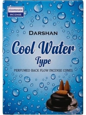 Die Grup Darshan Incense Cool Water Kokulu Özel Aromalı Geri Akış Şelale Konik Tütsü 10LU Cool Water Perfumed Back Flow Incense Cones