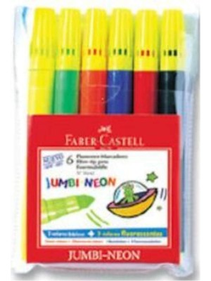 Die Grup Faber-Castell Jumbi-Neon Floresan Markör, 6'lı, 6 Renk