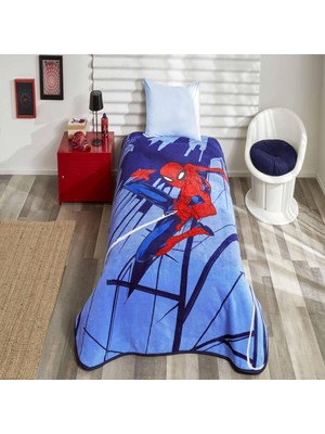 Die Grup Taç Lisanslı Polyester Spıderman Orıgınal Battaniye Çok Renkli Tek Kişilik