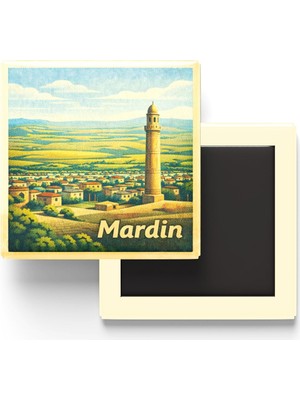 Die Grup Mardin - Mezopotamya Ovası - Baskılı Buzdolap Magneti Kare - 9x9 cm