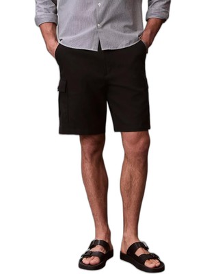 Die Grup Erkek Normal Bel Yandan Cepli Denim Diz Boy Regular Fit Siyah Şort LV04RF610G-UB1
