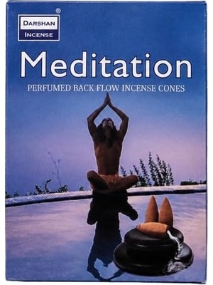 Die Grup Darshan Incense Meditasyon Meditation Kokulu Özel Aromalı Geri Akış Şelale Konik Tütsü 10LU Meditation Perfumed Back Flow Incense Cones
