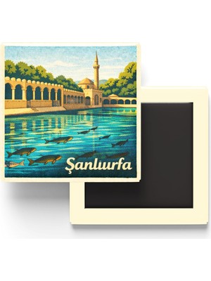 Die Grup Şanlıurfa - Balıklıgöl - Baskılı Buzdolap Magneti Kare - 9x9 cm