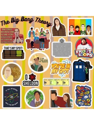Die Grup Ms Major Selection The Big Bang Theory Sticker Seti | Laptop Notebook Telefon Etiket