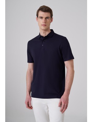 Die Grup Morven Erkek Lacivert Trend Polo Yaka Rayon Dinamik Fit Tshirt