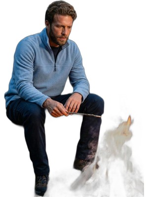 Die Grup Buratti Slim Fit Yarım Fermuarlı Yumuşak Dokulu Şardonlu Soğuk Geçirmez Kışlık Polar Erkek Polar 59060011