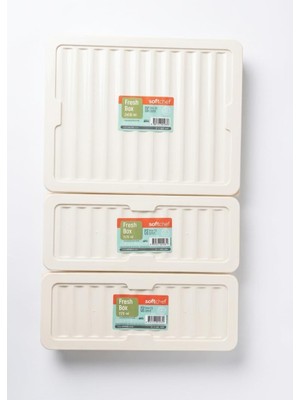 Die Grup Softchef Fresh Box 3'lü Saklama Kabı Seti (2 Adet 1170 ml + 1 Adet 2400 Ml) - Şeffaf Kapaklı Buzdolabı ve Dondurucu Uyumlu Düzenleyici Organizer