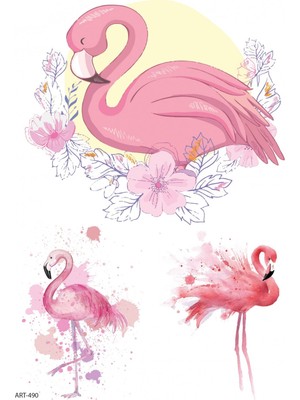 Die Grup Artikel Flamingo -4 Geçici Dövme,geçici Tattoo,vücut Dövme,kol Bilek Dövme,boyun Dövme,sırt Dövme