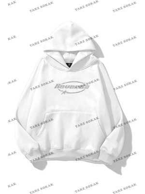 Die Grup Tarzsokak Y2K Unisex Reverse Taş Görünümlü Baskılı Sweatshirt Kod 1591 Beyaz, BEYAZ-123, S