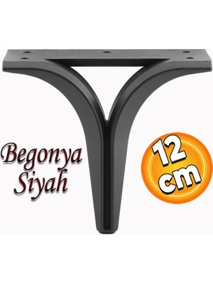Die Grup BADEM10 Begonya Lüks Mobilya Kanepe Sehpa Tv Ünitesi Çekyat Oturma Grubu Koltuk Ayağı Baza Ayak Siyah 12 cm