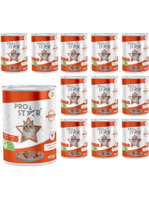 Die Grup Prostar Yetişkin Kedi Tavuklu Pate 400 gr x 12 Adet