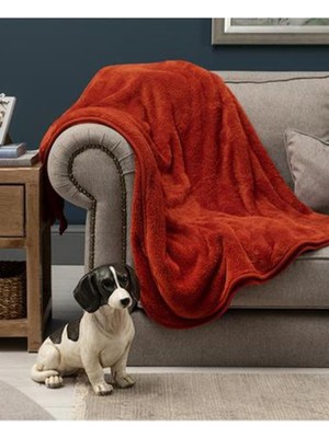 Die Grup Mulberry Wellsoft Tek Kişilik Battaniye Sıcak Tv Dekor Battaniyesi 100X170 Kiremit Polyester
