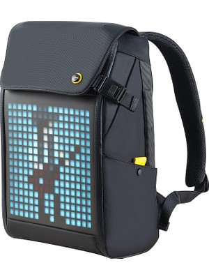 Die Grup Dıvoom Pixoo Pixoo Pixoo Pixoo Art Laptop Sırt Çantası Erkek 15 Inç Su Geçirmez Okul Sırt Çantası Laptop Sırt Çantası Kadın Günlük Çantası 16 x 16 Rgb LED Ekranlı Erkek Kadın Okul Iş Seyahat, Siyah