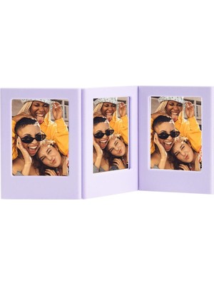 Die Grup Instax Mini Film Uyumlu Lila 3'lü Mıknatıslı Fotoğraf Çerçeve Seti
