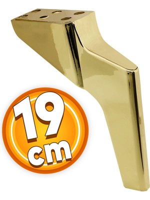 Die Grup BADEM10 Logan Lüks Mobilya Kanepe Sehpa Tv Ünitesi Koltuk Ayağı 19 cm Gold Altın Baza Ayak