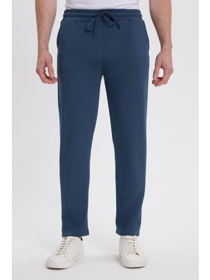 Die Grup Tudors Slim Fit Dar Kesim Beli Bağcıklı 3 Cepli Eşofman Altı, M, SP250006, Koyu Petrol, Erkek